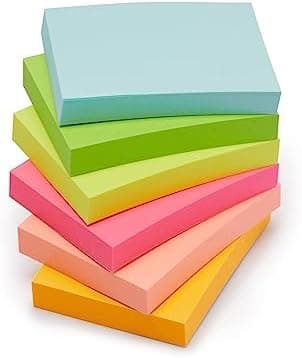 Amazon Basics Mini Rectangular Sticky Notes, 1.5x2 Inches, Bright Colors Self-Stick Pads, Easy to Post for Home, Office, Notebook, 70 sheets/Pad, Pack of 24 - Image 3