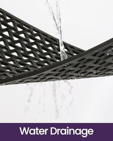 DEXI Front Door Mat Outside Entrance,19x30 Rubber Floor Doormat Heavy Duty Non Slip, Dirt Trapper Waterproof Exterior Entry Mats All Weather for Patio Entryway Drainage, Black - Image 3