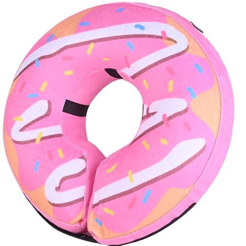BGGo Inflatable Dog Cone, Soft Adjustable Blow up Donut Collar for After Surgery - Suitable for Small, Medium, Large Dogs and Cats - Image 1