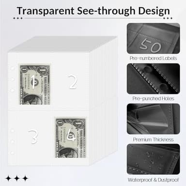 Sooez 100 Envelope Money Saving Challenge Book with 100 Pocket Pre-Numbered & Reusable Laminated Tracker - Image 6