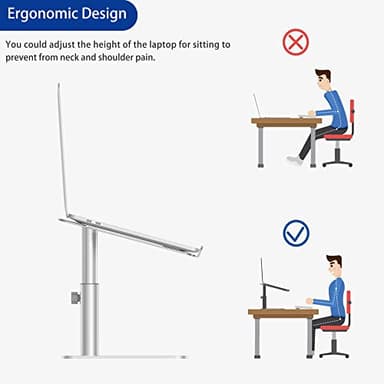 BESIGN LSX6N Laptop Stand, Ergonomic Adjustable Notebook Riser Holder, Computer Stand Compatible with Air, Pro, Dell, HP, Lenovo More 10-15.6" Laptops, Silver - Image 8