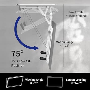VIVO Electric Ceiling TV Mount for 32 to 70 inch Screens, Large Flip Down Motorized Pitched Roof VESA Mount, App and Voice Control, White, MOUNT-E-FD70W - Image 3