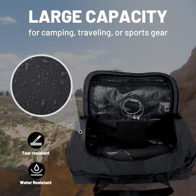 MIER Water Resistant Backpack Duffle Heavy Duty Convertible Duffle Bag with Backpack Straps for Gym, Sports, Travel - Image 4