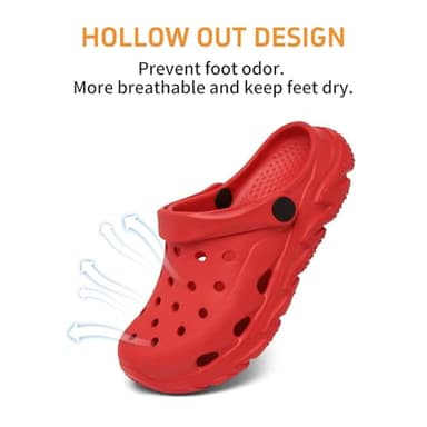 Kids Boys Girls Garden Clog Slip On Slide Sandals Beach Water Shoes Red Big Kid 4 - Image 4