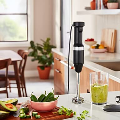 KitchenAid Variable Speed Corded Hand Blender KHBV53, Matte Black - Image 4