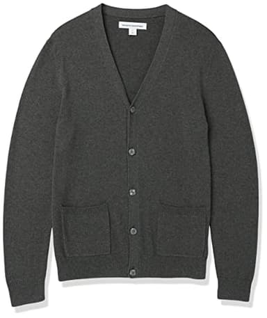 Amazon Essentials Men's Cotton Cardigan Sweater, Charcoal Heather, X-Large - Image 7