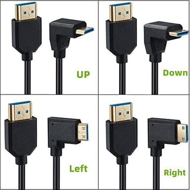 Qaoquda Mini HDMI to HDMI Coiled Cable, 90 Degree Angle 8K Mini HDMI Male to HDMI Male Spring Cord 2.1V 8K@60Hz 4K@120Hz for Tablet Graphics/Video Card, Laptop, and More (1.2M/4FT) (Left Angle) - Image 8