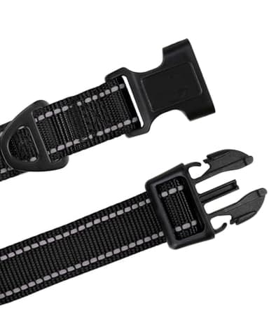 TagME Small Dog Collar, Adjustable Reflective Nylon Pet Collar with Quick Release Buckle for Extra Small Dogs, Black, 5/8" Width - Image 4
