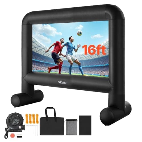 VEVOR 16FT Inflatable Movie Screen Outdoor, Inflatable Projector Screen with Portable Storage Bag, 16:9 Easy Set Up Movie Projection for Outdoor Backyard, Home Theater, Theme Party - Image 1