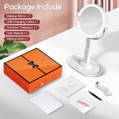 B Beauty Planet Makeup Mirror with Lights, Lighted Magnifying Mirror 30X with 3 Lighting and Adjustable Brightness, 2-Sided Height Adjustable Vanity Mirror for Bathroom, Gifts for Women White - Image 7