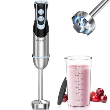 FRESKO Immersion Handheld Blender 500W with 700ml Beaker, 12-Speed & Turbo Mode Hand Blender Stick, 304 Stainless Steel Blades - Image 1