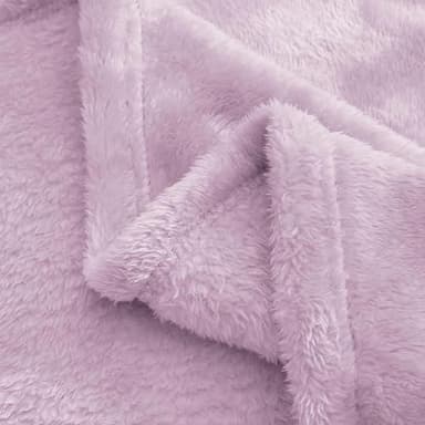 Exclusivo Mezcla Plush Fuzzy Fleece Throw Blanket, Super Soft, Fluffy and Warm Blankets for Couch, Bed, All Season Use (40x50 Inches, Light Purple) - Image 7