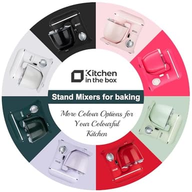 Kitchen in the box Stand Mixer, 4.5QT+5QT Two bowls Electric Food Mixer, 10 Speeds 3-IN-1 Kitchen Mixer for Daily Use with Egg Whisk,Dough Hook,Flat Beater (Onyx Black, 5QT) - Image 7