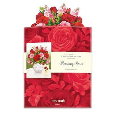 Freshcut Paper Pop Up Cards, Blooming Roses, 12 Inch Life Sized Forever Flower Bouquet 3D Popup Greeting Cards, Valentine's Day, Anniversary Card, Blank Notecard & Envelope - Image 7