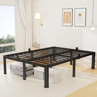 Superay 20 Inch King Size Metal Platform Bed Frame with Round Corners, Storage Space Under High Bed Frame-Heavy Duty Steel Slats Support, Noise Free - Easy Assembly - No Box Spring Needed - Image 9