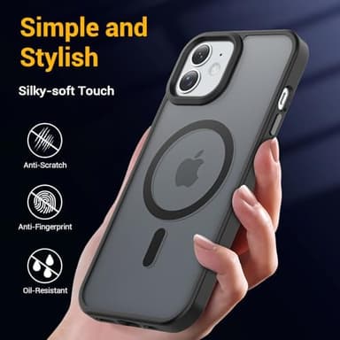 Temdan for iPhone 11 Case, Compatible with Magsafe, Anti-Yellowing, Military-Grade Protection, Shockproof Slim Magnetic Phone Case Cover, Black - Image 6