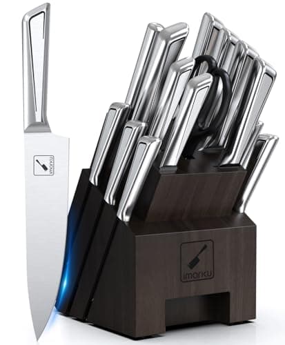 imarku Knife Set,16-Piece Premium Knife Sets for Kitchen with Block,Japanese Stainless Steel Kitchen Knife Set,Knife Block Set with Kitchen Sharpener, Dishwasher Safe,Best Gifts - Image 1