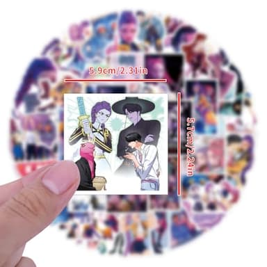 110PCS Demon Movie Hunters Stickers, Anime Stickers Waterproof Vinyl Stickers for Laptop Phone Skateboard - Image 2