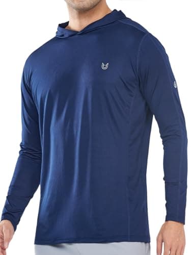 NORTHYARD Men's Sun Hoodie Shirts Long Sleeve Fishing Swim SPF Shirt Rash Guard UPF 50 Lightweight for Hiking Workout Navy 4XL - Image 1