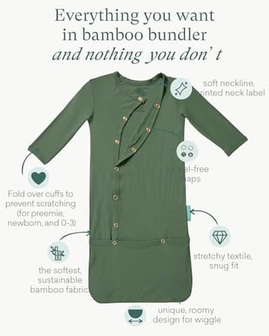 PurComfy Supersoft Baby Sleeper Gowns, Premium Bamboo Viscose Infant Nightgown Sleepers Snap Bundlers Preemie - Image 2