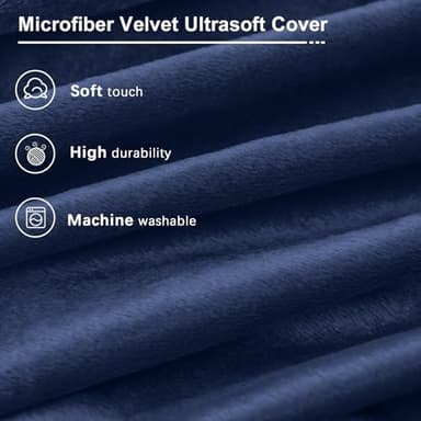 Bean Bag Chairs for Adults - Giant Bean Bag Chair Convertible Bean Bag Bed - Beanbag Chair with Micro Fiber Cover/Furniture Foam Filler - Floor Couch Sofa in Bedroom Dorm Room - Queen Navy Blue - Image 8