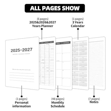 Monthly Planner 2025-2027, 2025 Calendar 24 Months Planner, JULY 2025 - JUNE 2027, 8.5" x 11", 2025 Academic Planner Hard PVC Cover with Spiral Bound, Perfect for School & Office for Women & Men - Image 5