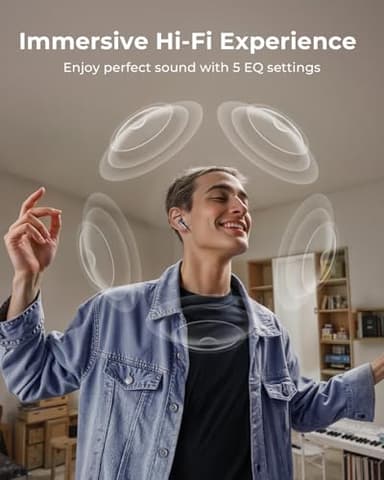 Wireless Earbuds, Ear Buds Active Noise Cancelling with Charging Case, 6.0 Bluetooth Earbuds with AI Clear Calls, 40H Playtime for Sports & Working, Stereo Sound Headphones for iPhone/Android/iPad - Image 6