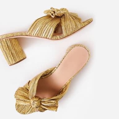 MUCCCUTE Women's Bow Knot Heeled Sandals Ankle Buckle Strap Chunky Heeled Open-toe Comfortable Wedding Party Fashion Heeled - Image 3
