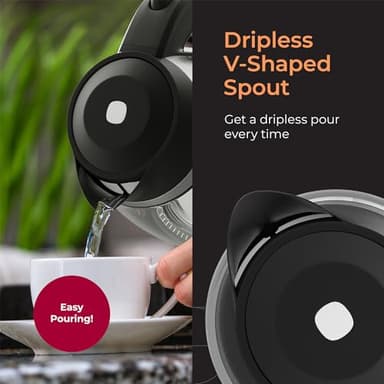 Mueller Living Electric Kettle, Electric Tea Kettle for Boiling Water, 1500W SpeedBoil with Automatic Shutoff, 1.8L Cordless with LED Light, Borosilicate Glass Tea Kettle Pot Water Heater, BPA Free - Image 7