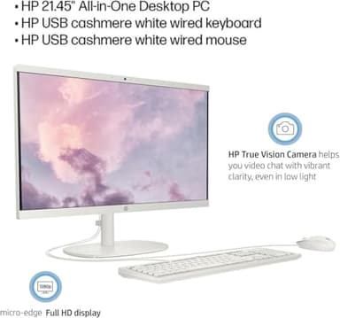 HP All-in-One Desktop Computer 2025 Premium, 21.5" FHD Display, Dual-Core Intel Processor, 16GB RAM, 756GB Storage (256GB SSD + 500GB Ext), Webcam, Win 11 Pro, Lifetime Office 2024 +HubxcelAccessory - Image 5