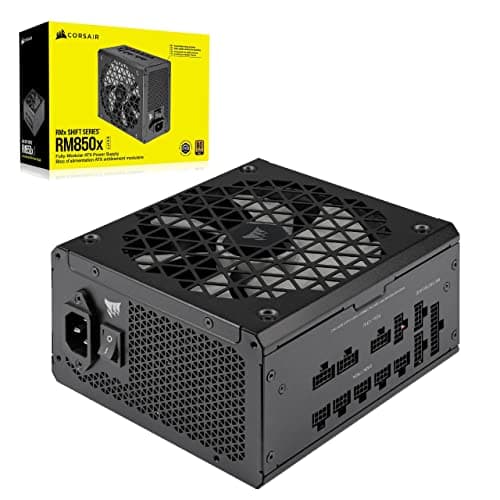 Corsair RM850x Shift Fully Modular ATX Power Supply - 80 Plus Gold - ATX 3.1 - PCIe 5.1 - Zero RPM - Modular Side Interface - Black - Image 1