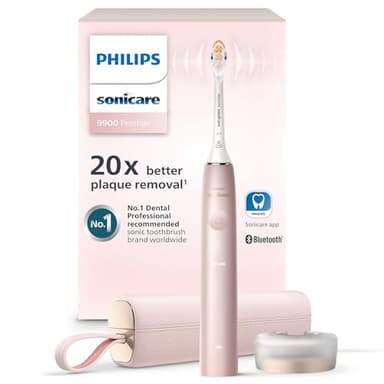 Philips Sonicare DiamondClean 9900 Prestige Electric Toothbrush - with SenseIQ Technology and Advanced AI App, 5 Brushing Modes, 3 Intensity Levels, Charging Travel Case, Pink, Model HX9990/13 - Image 1