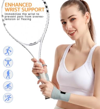 HiRui Ultra-Thin Elastic Wrist Brace Wrist Wraps, Compression Wrist Straps Support for Carpal Tunnel Arthritis Tendonitis Sprains Pain Relief Workout, Soft & Comfortable (Gray (Pack of 1)) - Image 4