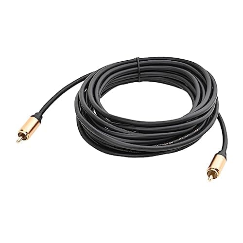 OLLGEN Upgraded Audio Video Cable,RCA Coaxial Cable with Male to Male 24K Gold Plated Plug,Video/Audio AV Extension Shielded Cord for Subwoofer Rear View Parking Camera (5m/16ft) - Image 1