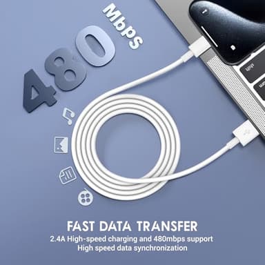 QZIIW 4 Pack USB C Fast Charging Cable 3FT For iPhone 17 16 15/17 16 15 Pro/16 15 Pro max/16 15 Plus,USB A to USB C Car Carplay Cord compatible Samsung Galaxy S25 S24, iPad Pro 12.9/11,Air 5th/4th Gen - Image 5