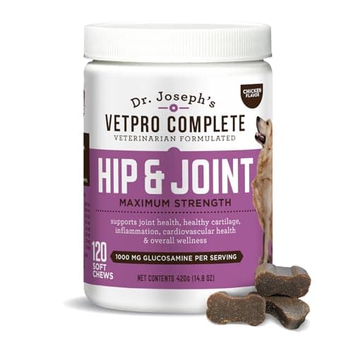 Dr. Joseph's VetPro Complete Dog Hip and Joint Supplement, 120 Count, Chicken Flavored Pain and Inflammation Relief Chews with Glucosamine, Chondroitin, MSM, Turmeric, Vitamin C, Omega 3 - Image 1