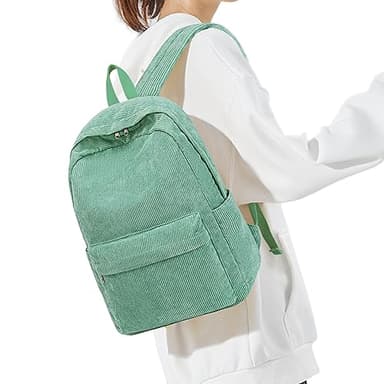 School Backpack for Teens Large Corduroy Bookbag Lightweight 15.6 inch Laptop Bag for Girls Women Casual High School College - Image 2