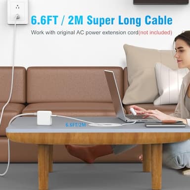 Charger for MacBook Air 13 15 inch MacBook Pro 14 inch 2025 2024 2023 2022 2021 M4 M3 M2 M1, 70W USB C Power Adapter, 6.6FT USB C to 3 Braided Cable with LED, Powerful Connect, Original Quality - Image 8