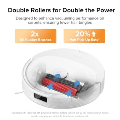 roborock Q8 Max Robot Vacuum and Mop Cleaner, DuoRoller Brush, 5500Pa Strong Suction, Lidar Navigation, Obstacle Avoidance, Multi-Level Mapping, Perfect for Pet Hair - Image 3