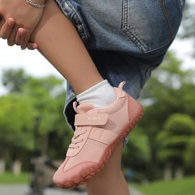 KUBUA Boys Girls Sneakers Kids Barefoot Shoes Comfortable Anti-Slip Walking Shoes for Indoor Outdoor Tennis Running Hiking Training Apricot 13 Little Kid - Image 9