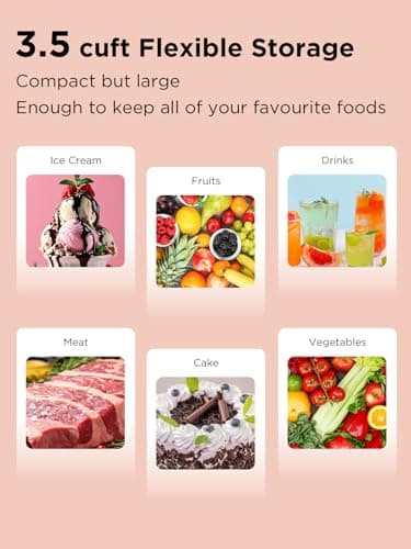 F.W.WOOLWORTHS 3.5 Cu.Ft Chest Freezer with Removable Basket, Deep Freezer Adjustable 7 Thermostat, Compact Freezer for Kitchen, House, Office, Garage, Basement, RVs-Black - Image 5