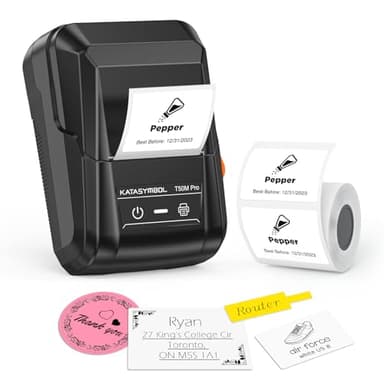 SUPVAN T50M Pro Bluetooth Label Maker Machine with Tape, Wide Waterproof Label, Versatile App with 40 Fonts and 650+ Icons, Inkless Labeler for Home, Kitchen, School, Office Organization, Black - Image 1