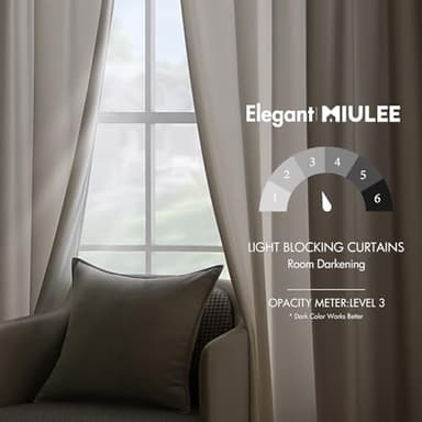 MIULEE Velvet Curtains 84 inches - Luxury Curtains for Bedroom Living Room Thermal Insulated Super Soft Room Darkening Window Drapes Rod Pocket & Back Tab, Ivory, W52 x L84 inches, 2 Panels - Image 5