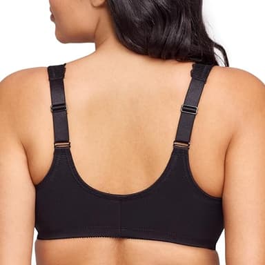 Full Figure Plus Size Wonderwire Front-Closure Stretch Lace Bra Underwire #9245 Black - Image 2