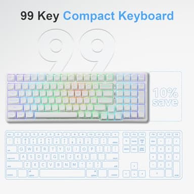 HUO JI E-Yooso Creamy Mechanical Keyboard Wired, Hot Swappable, Pre-lubed Linear Switches, Gasket Structure with Sound Dampening Foam, RGB Backlit, 99 Keys Custom Gaming Keyboard for PC/Mac,White - Image 8