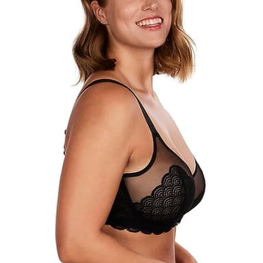 HSIA Minimizer Bras for Women Large Bust Full Coverage Lace Plus Size Bra - Mermaid Scales Black - Image 2