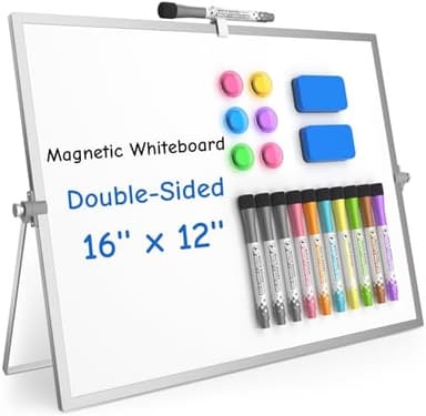 Grtard Dry Erase Magnetic White Board, 16''x12'' Double-Sided Desktop Whiteboard with Stand, Portable Small Whiteboard Set, Dry Erase Board for to-Do Lists, Planning & Office, Home - Image 3