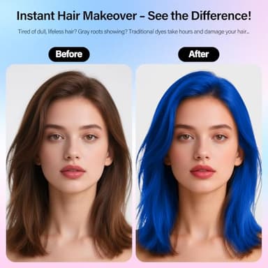 Temporary Hair Color Spray For Kids Women Men, Temporary Hair Dye Washable Hair Color Wax Non-Sticky For Cosplay Party DIY, Christmas Party, Halloween Crazy Hair Day(Blue, 4.06 oz) - Image 5