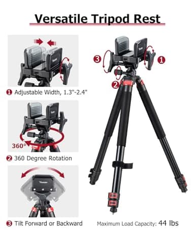 Trakiom Clamping Tripod Rest with Sturdy Aluminum Frame, Lightweight, Provides Stability, Adjustable Legs, and Hands-Free Operation for Outdoors - Image 3