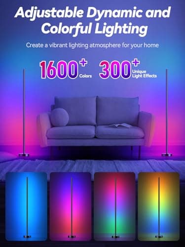 Corner Floor Lamp, LED Corner Lamp with App and Remote Control, RGBICW 16 Million DIY Colors & 68+ Scene, Music Sync, Color Changing Smart Ambient Light for Living Rooms, Bedrooms, and Gaming Rooms - Image 2